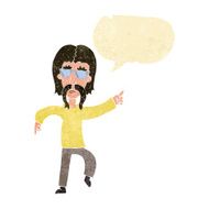 cartoon hippie man wearing glasses with speech bubble N2