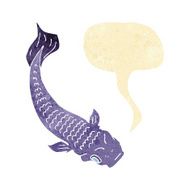 cartoon fish with speech bubble N12