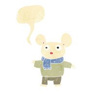 cartoon mouse in clothes with speech bubble N2