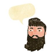 cartoon bearded man with speech bubble N7