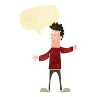 cartoon happy man with speech bubble N35