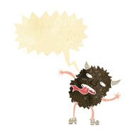funny cartoon monster with speech bubble N6