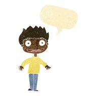 cartoon excited boy with speech bubble N13