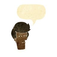 cartoon man with narrowed eyes speech bubble