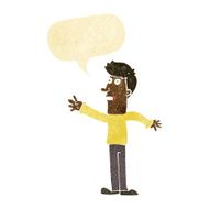 cartoon man reaching with speech bubble