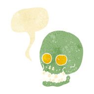 cartoon skull with speech bubble N6