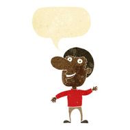 cartoon waving man with speech bubble N3
