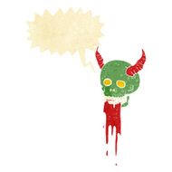 cartoon spooky halloween skull with speech bubble N2