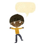 cartoon excited boy with speech bubble N14