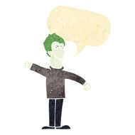 cartoon vampire man with speech bubble N15