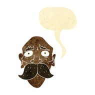 cartoon sad old man with speech bubble N3