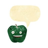 cartoon apple with speech bubble N3