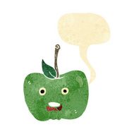 cartoon apple with speech bubble N4
