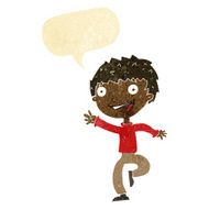 cartoon excited boy with speech bubble N15