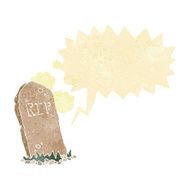 cartoon spooky grave with speech bubble N2