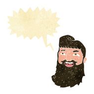 cartoon laughing bearded man with speech bubble N2