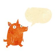 cartoon funny little dog with speech bubble