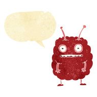 cartoon funny alien monster with speech bubble N2