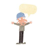 cartoon alien squid face man with speech bubble N2