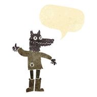 cartoon wolf man with speech bubble N6