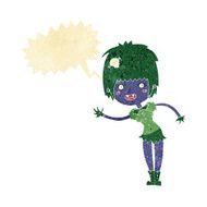 cartoon vampire girl with speech bubble N23