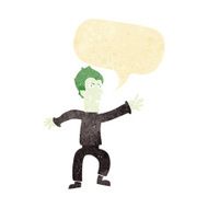 cartoon vampire man with speech bubble N17