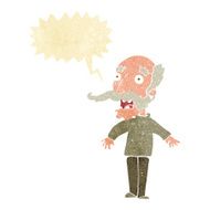 cartoon old man gasping in surprise with speech bubble N2