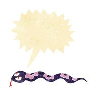 cartoon hissing snake with speech bubble N2