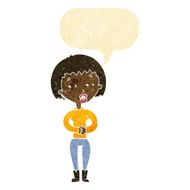 cartoon tired woman with speech bubble N4