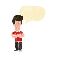 cartoon man with folded arms speech bubble N2