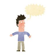 cartoon confused man with speech bubble N5