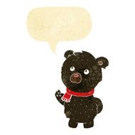 cartoon cute black bear with speech bubble N12