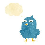 funny cartoon bird with speech bubble N4
