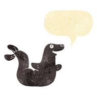 cartoon seal with speech bubble N4