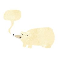 funny cartoon polar bear with speech bubble N4