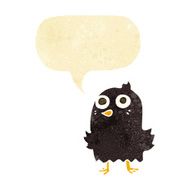 funny cartoon bird with speech bubble N5