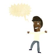 cartoon happy man with speech bubble N36