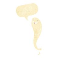 cartoon spooky ghost with speech bubble N7