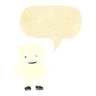 cartoon tooth looking smug with speech bubble