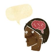 cartoon man with brain symbol speech bubble N3