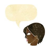 cartoon staring woman with speech bubble N3