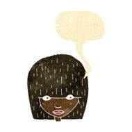 cartoon staring woman with speech bubble N4
