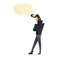 cartoon cool guy with speech bubble N2