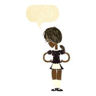 cartoon waitress with speech bubble N3