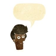 cartoon staring face with speech bubble