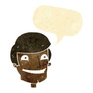 cartoon grinning man with speech bubble N14