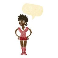 cartoon woman with hands on hips speech bubble N21