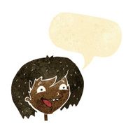 cartoon happy girl with speech bubble N7