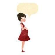 cartoon pregnant woman with speech bubble N2