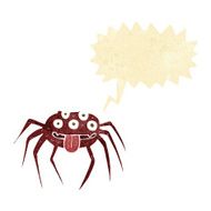 cartoon gross halloween spider with speech bubble N4